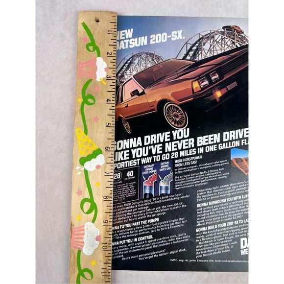 Vintage DATSUN 200-SX CAR Vintage 1970's Magazine Ad - Picture 6 of 6
